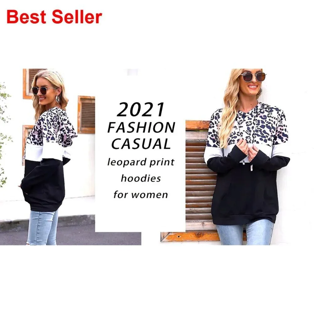 Women's Pullover Hoodie with Pocket, Lightweight Stretchy Fabric, Casual Style